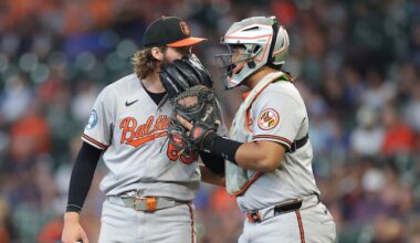 Orioles catcher Samuel Basallo exits game in Houston with shoulder discomfort