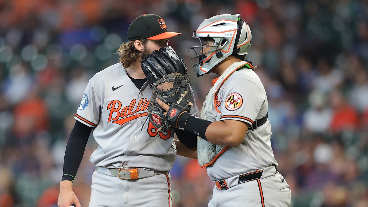 Orioles catcher Samuel Basallo exits game in Houston with shoulder discomfort
