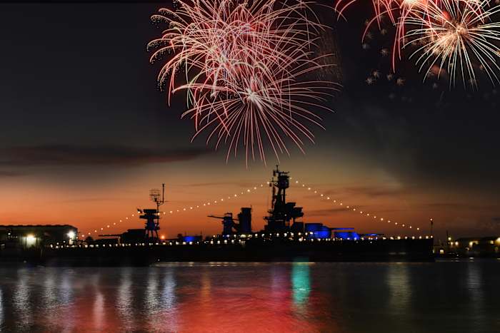 Let freedom ring: Battleship Texas fires a patriotic salute as Galveston launches America250