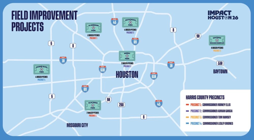 Impact Houston 26 soccer fields