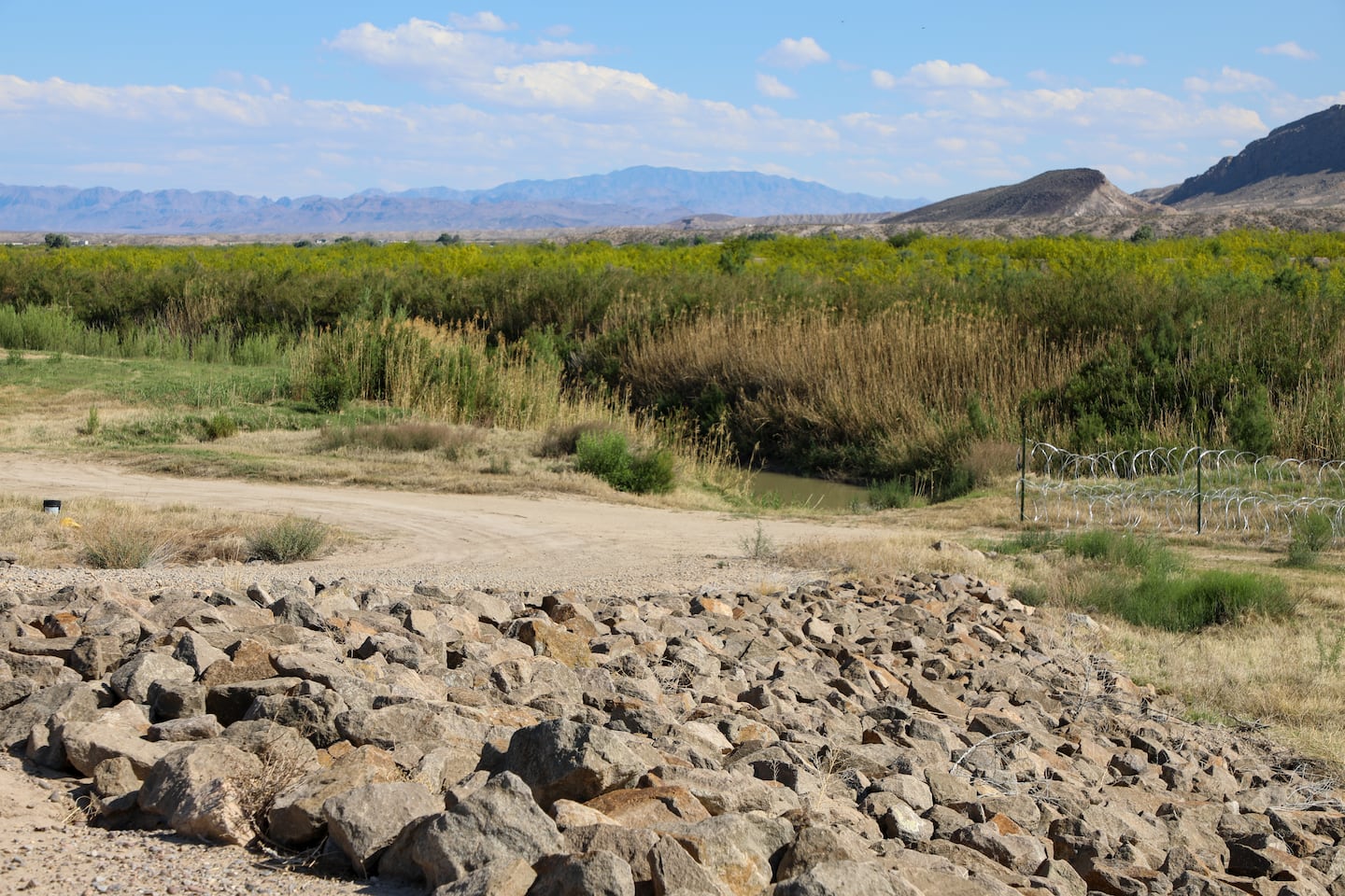 Part of a levee system seen along the Rio Grande near Presidio, Texas, on April 15.