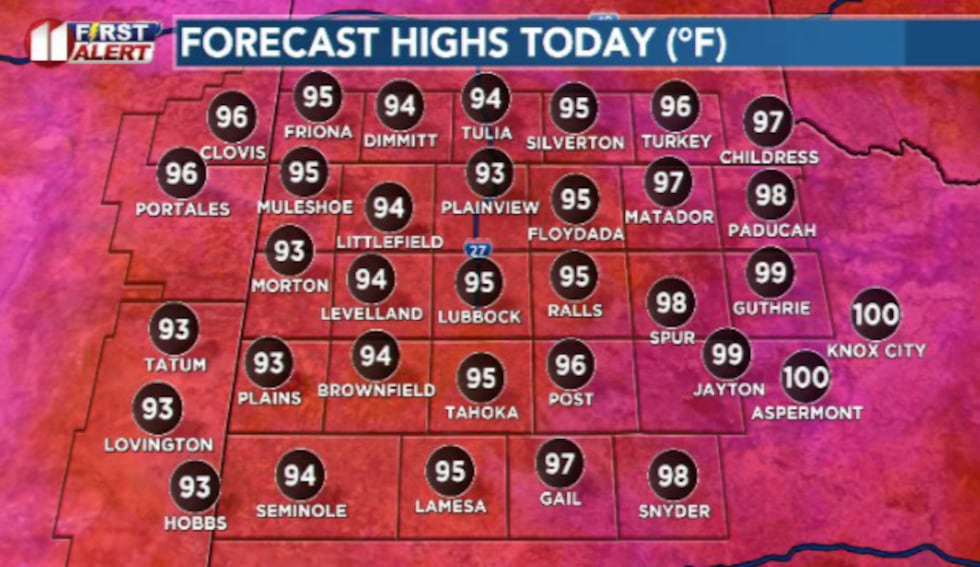 Warm and sunny with a nice breeze to help out with the heat today