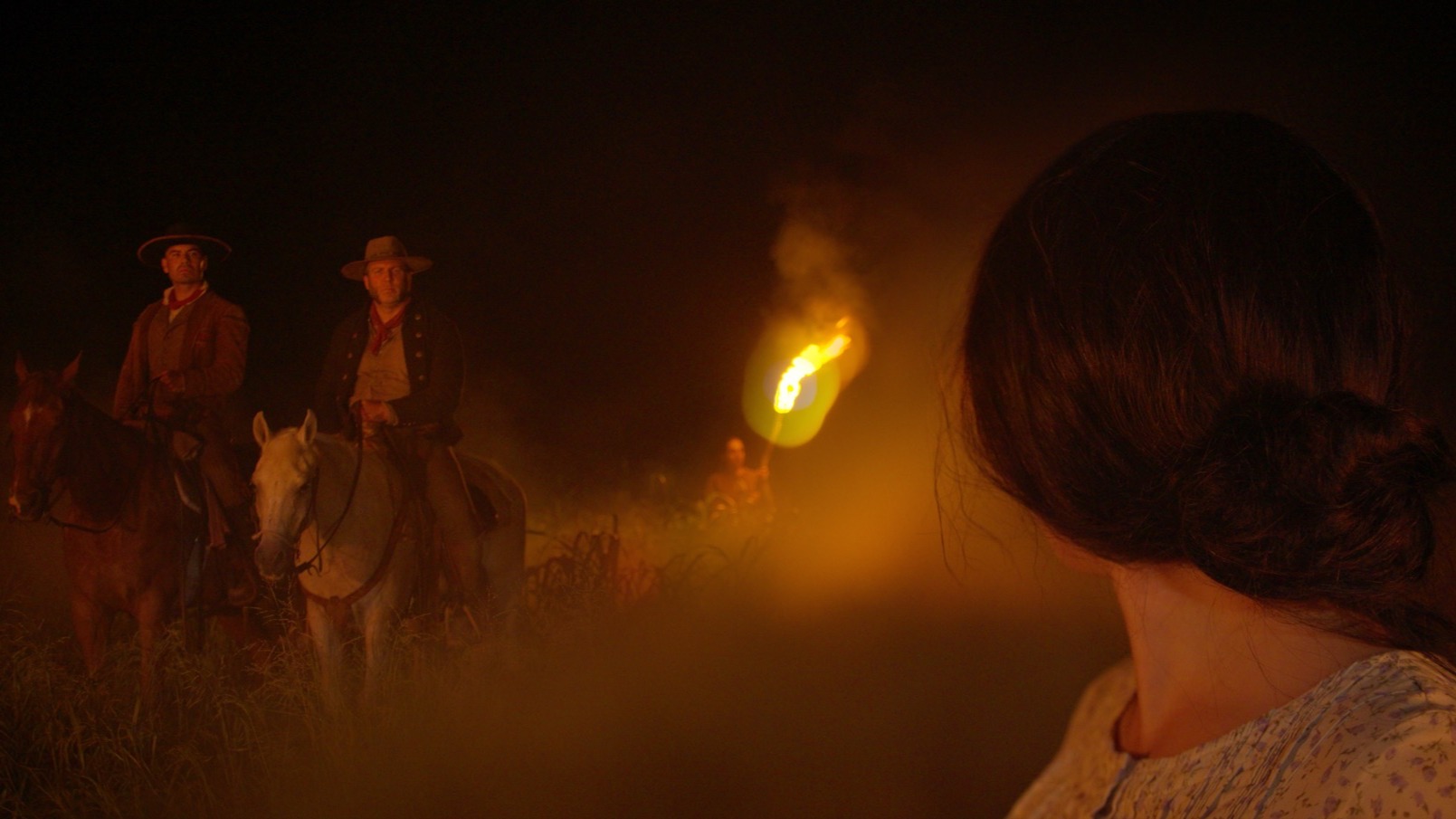 A scene from Texas Legacy in Lights recreates a pivotal moment in Texas history using practical filmmaking and projection mapping techniques (Image: Black Magic Design)