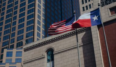 Flags Over Comerica Bank Dallas