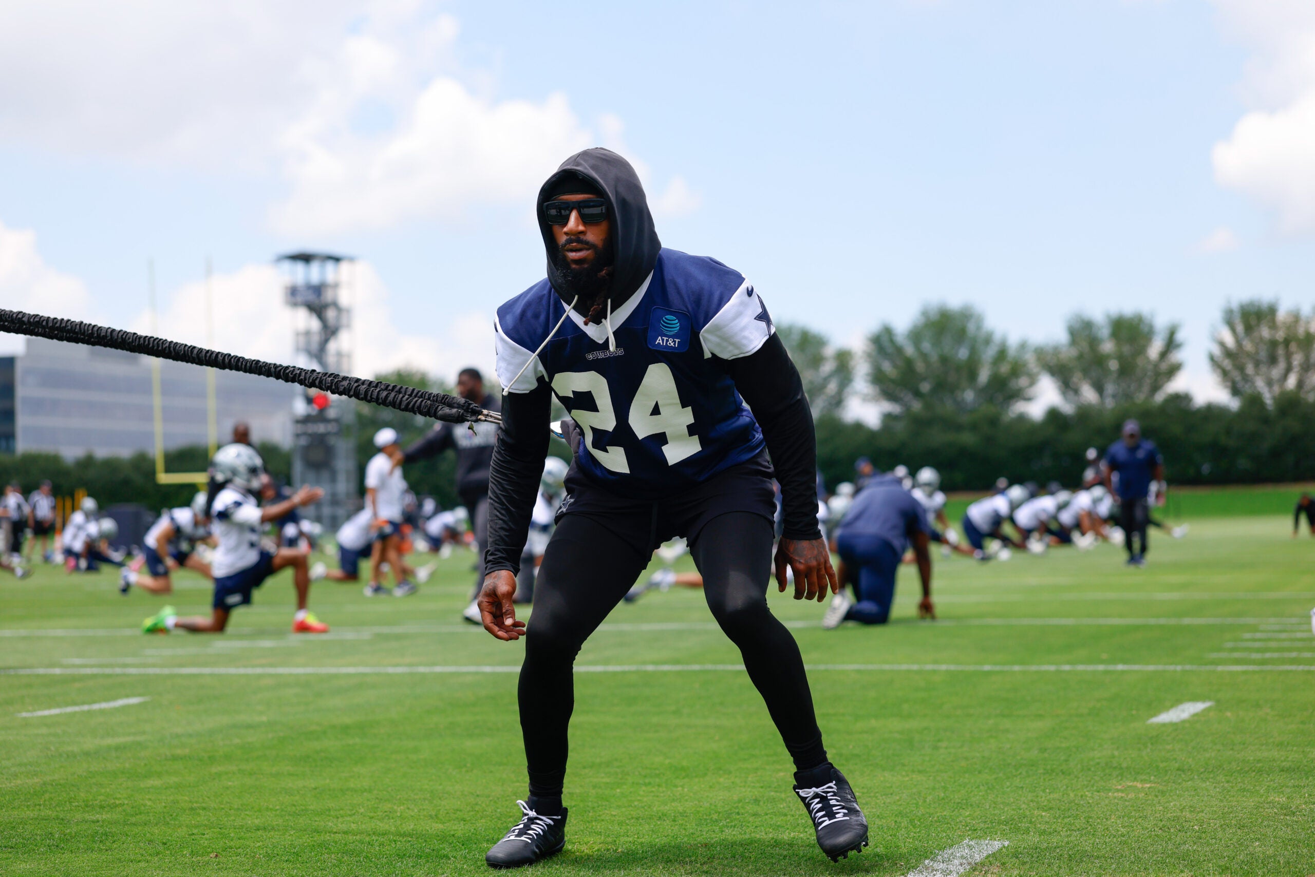 Jun 16, 2026; Dallas, TX, USA; Dallas Cowboys safety Malik Hooker (24) goes through a drill during practice at the Ford Center at the Star Training Facility in Frisco, Texas.