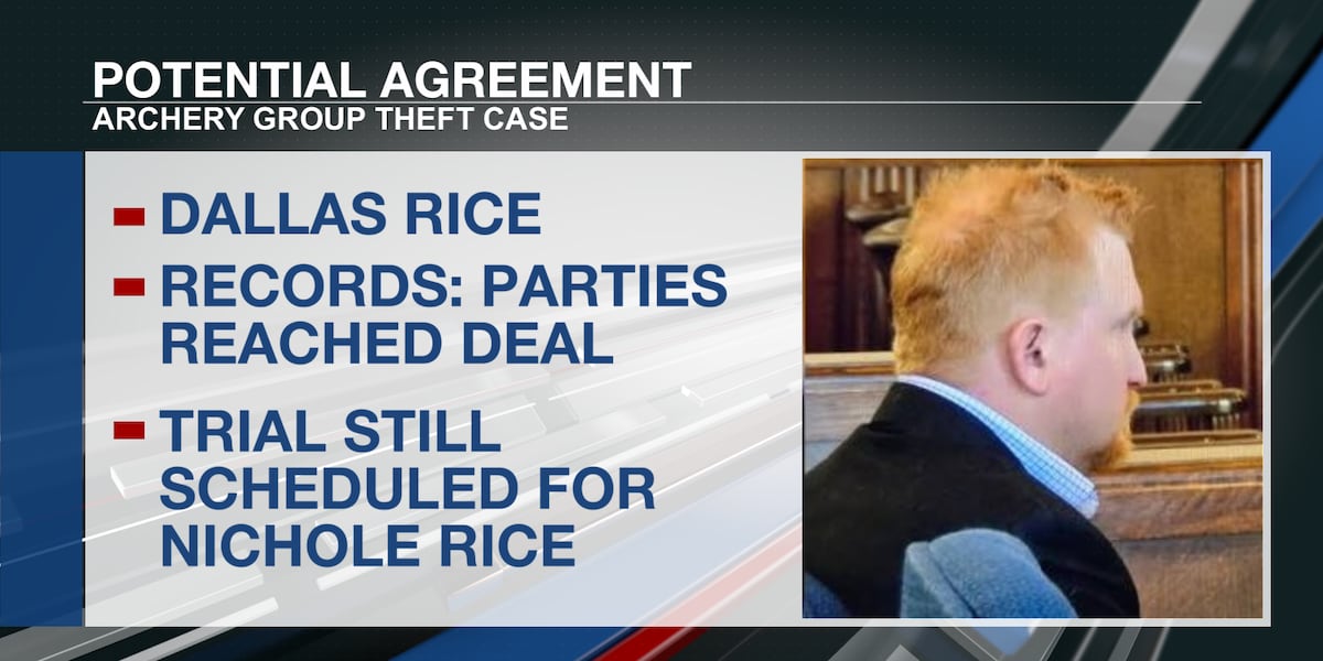 Potential agreement in place for Dallas Rice in archery group theft case