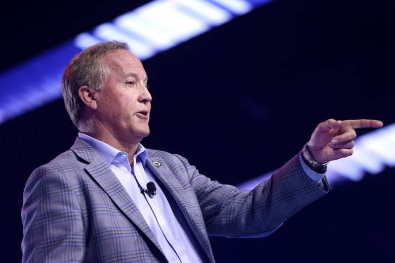 Texas Attorney General Ken Paxton speaks at a conservative conference.