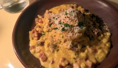 Corn carbonara at Walker's