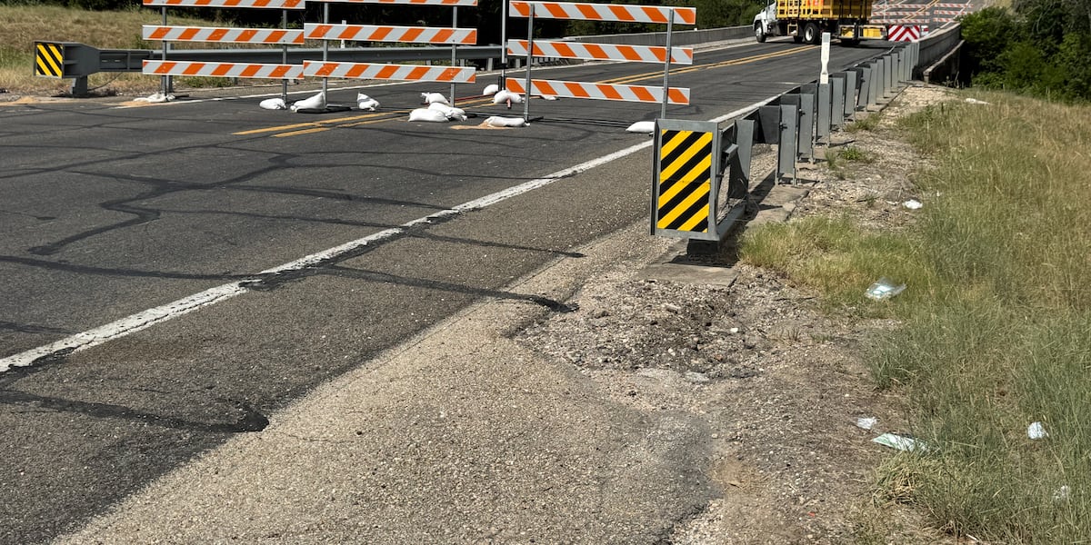 TxDOT shuts down FM 308 bridge near Elm Mott, Texas