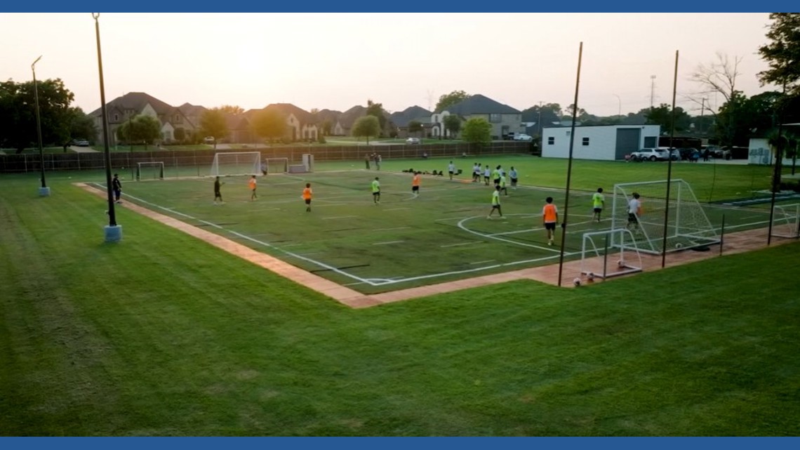 Arlington dad fulfills dream of building a soccer pitch in his backyard