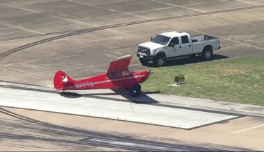 Plane veers off runway at Arlington Municipal Airport in Texas