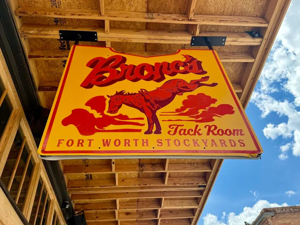Bronc’s is a grill and bar in the Fort Worth Stockyards with a simple, affordable menu upstairs and a bar downstairs, as seen July 4, 2026.