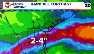 Weather Impact Alert: Bertha brings storms to the Coastal Bend