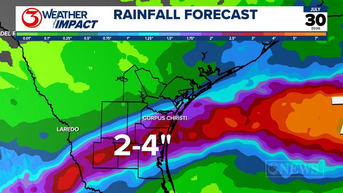 Weather Impact Alert: Bertha brings storms to the Coastal Bend