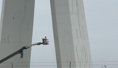 Harbor Bridge contractor explains visible cracks on bridge pylons