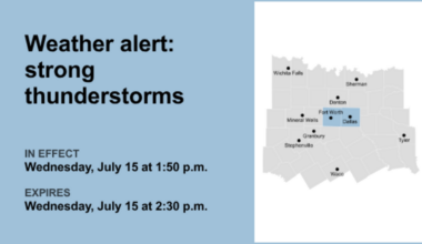 Prepare for strong thunderstorms in Tarrant and Dallas counties Wednesday afternoon