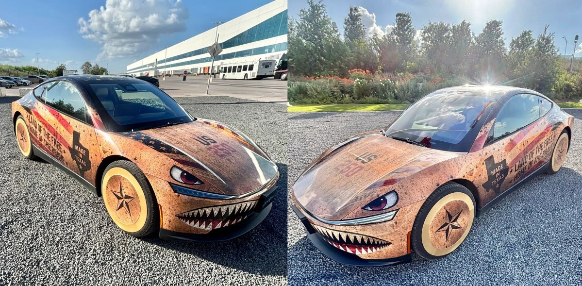 Tesla Cybercab Spotted With Custom Fourth of July Wrap