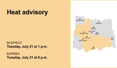 UPDATE: Heat advisory for North Texas until Tuesday evening, says the NWS