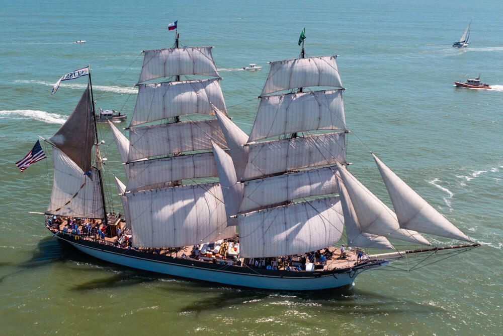 COURTESY: Galveston Historical Foundation, Elissa, an 1877 square-rigged iron barque. July 7, 2026.