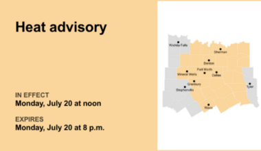 Heat advisory issued for North Texas for Monday