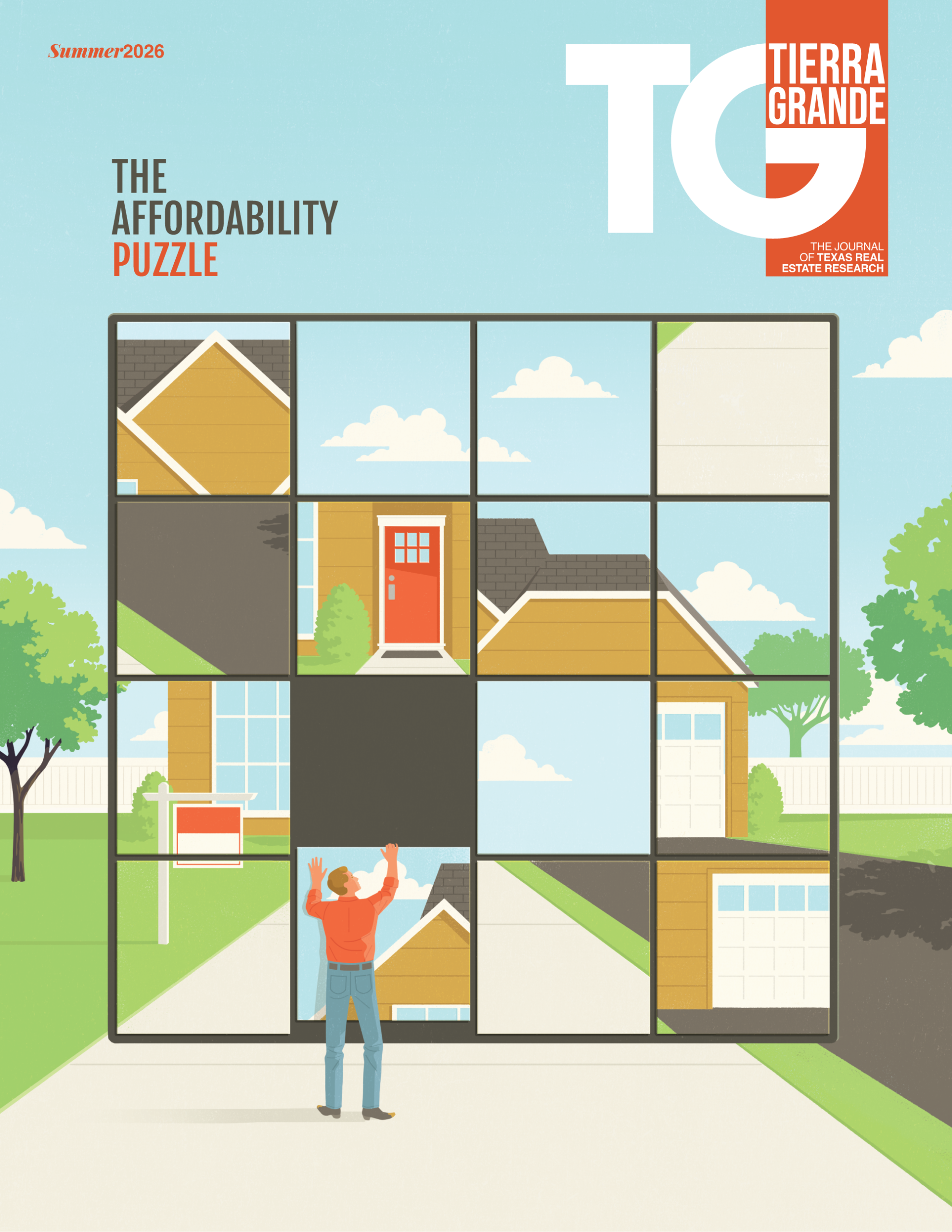 Illustration of house in a puzzle piece, front cover art.