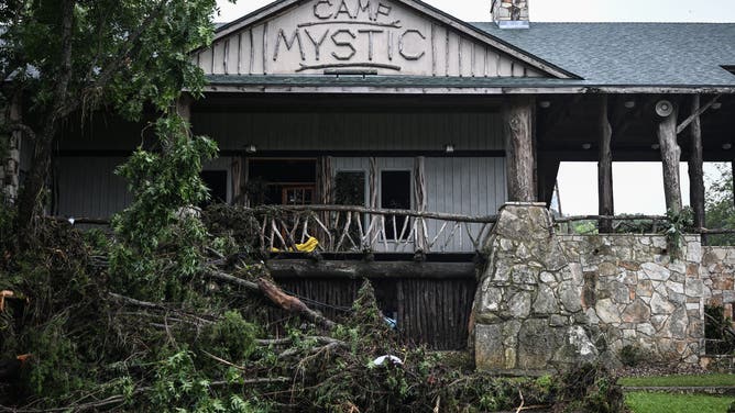 A view of Camp Mystic, the site of where at least 20 girls went missing after flash flooding in Hunt, Texas, on July 5, 2025.