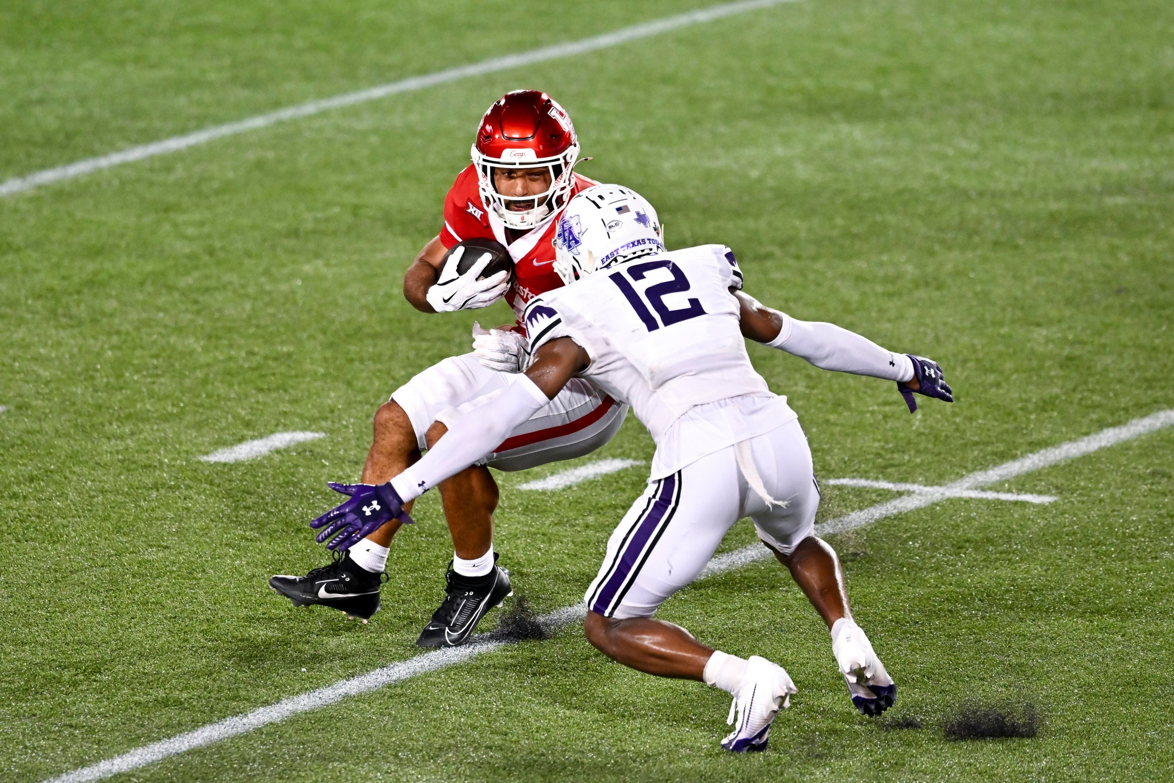 Houston CB Jalen Mayo played against the Cougars in the 2025 opener while at Stephen F. Austin.