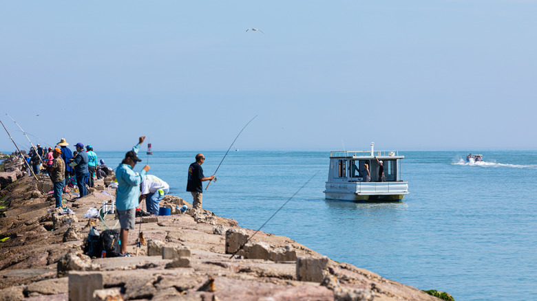 People fishing on South Padre Island