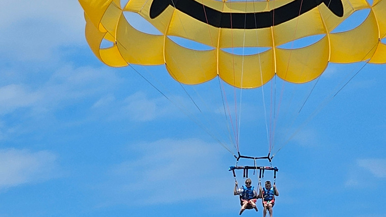People parasailing in South Padre Island
