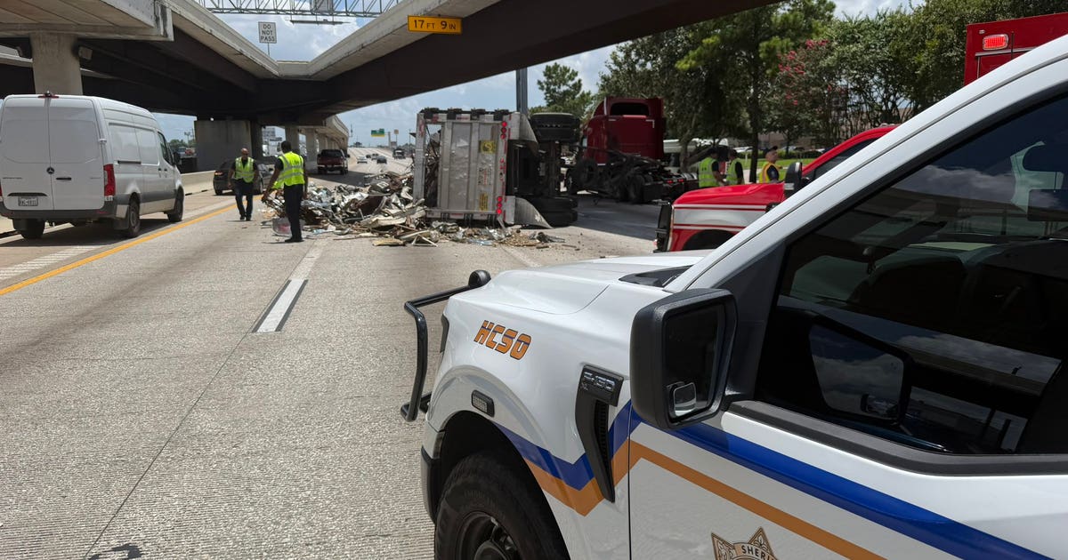 Lost load blocks North Freeway traffic near Aldine area