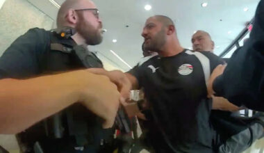 Body-cam footage shows heated clash between Dallas officer, Egypt soccer team
