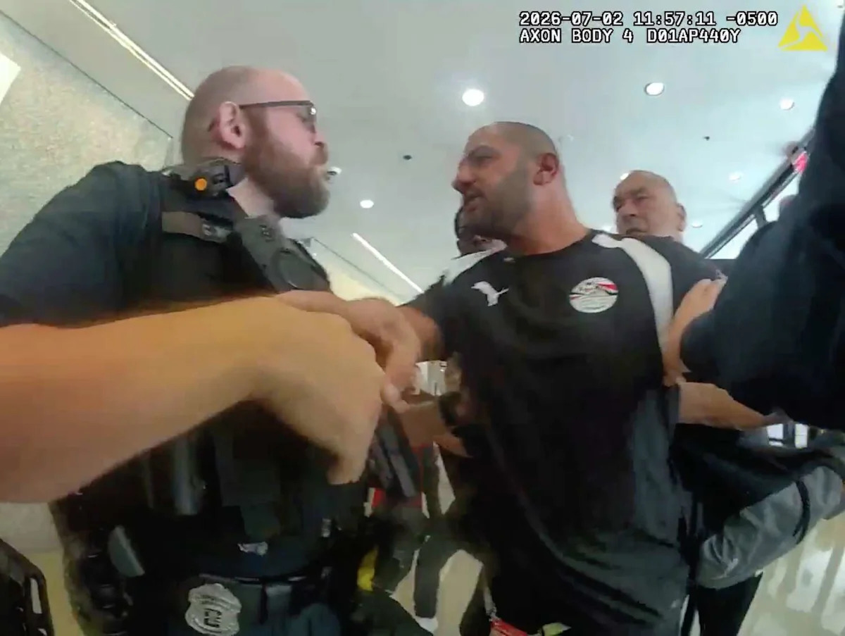 Body-cam footage shows heated clash between Dallas officer, Egypt soccer team
