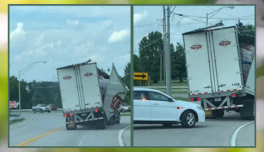 Texas Driver Keeps Going After Box Truck Loses an Entire Side, Leaving Other Motorists Stunned