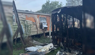PHOTOS: East Texas trailer home totally destroyed in fire