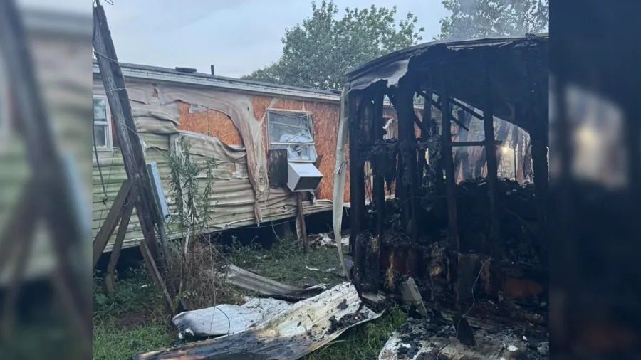 PHOTOS: East Texas trailer home totally destroyed in fire