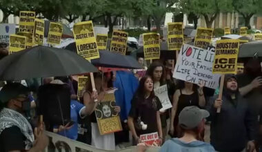 'Justice for Lorenzo': Protesters demonstrate outside Houston City Hall over deadly ICE shooting