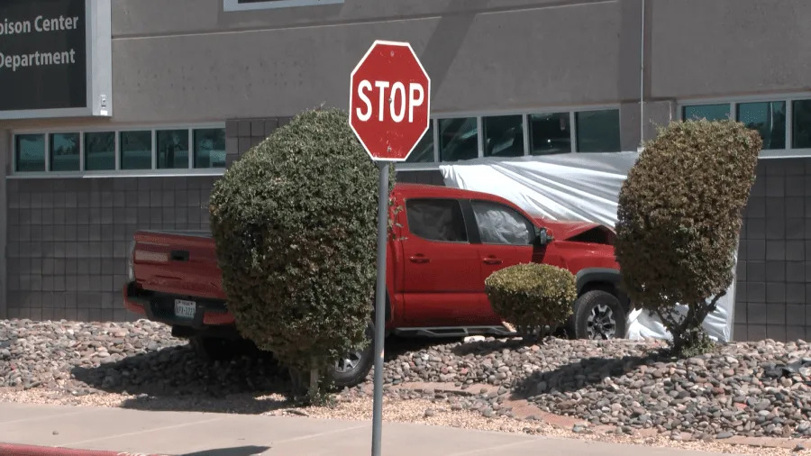 Truck crashes into UMC garage in South-Central El Paso