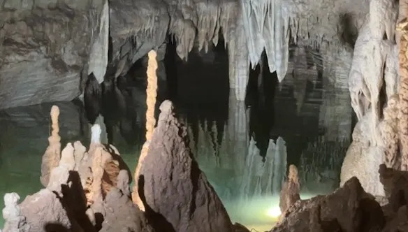 Trinity Aquifer visible in Texas cave after heavy rains