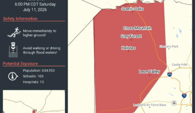 Flash flood warning issued for parts of San Antonio area. Travel is not recommended.