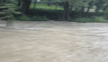 Texas River Swells With Fast-Flowing Floodwater