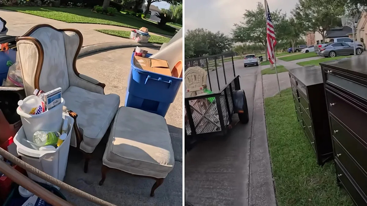 Texas curbside picker finds furniture, decor, and unopened supplies in upscale neighborhood