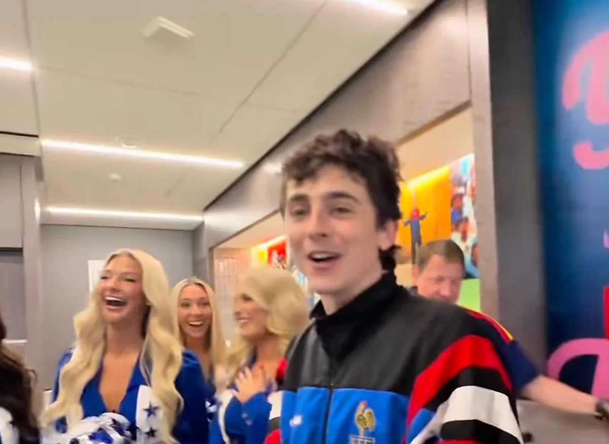 Timothee Chalamet Was 'Starstruck' Meeting the Dallas Cowboys Cheerleaders at World Cup