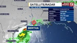 Tropical storm Bertha remains disorganized ahead of potential Texas landfall
