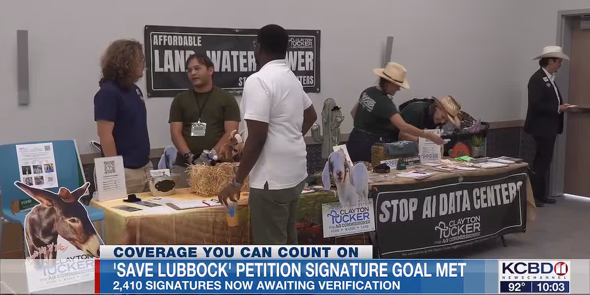 Anti-data center group says it has reached minimum petition signature goal in Lubbock