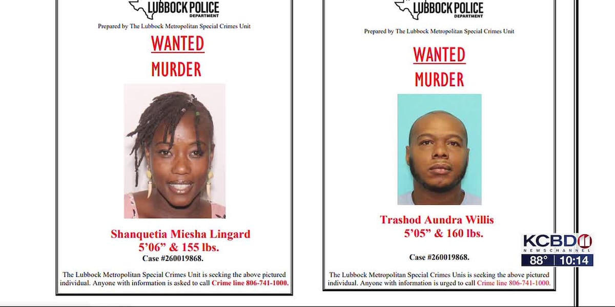 Lubbock investigators seek two suspects in Sunday hotel homicide