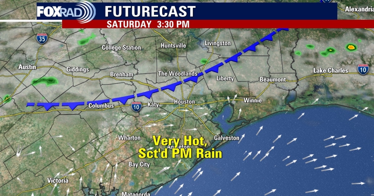 Houston weather: Very hot Friday in upper 90s; scattered weekend rain