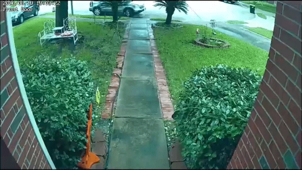 A car crashing into a house