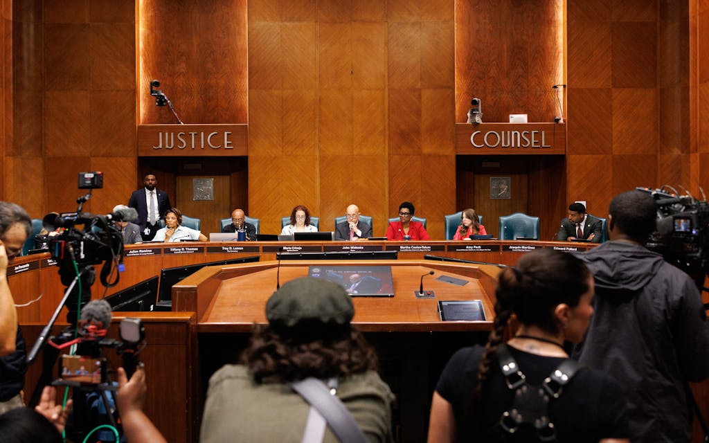Houston Mayor John Whitmire speaks at a Houston City Council meeting