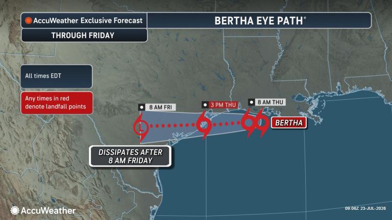 Tropical Storm Bertha approaching Texas with winds, rain and storm surge