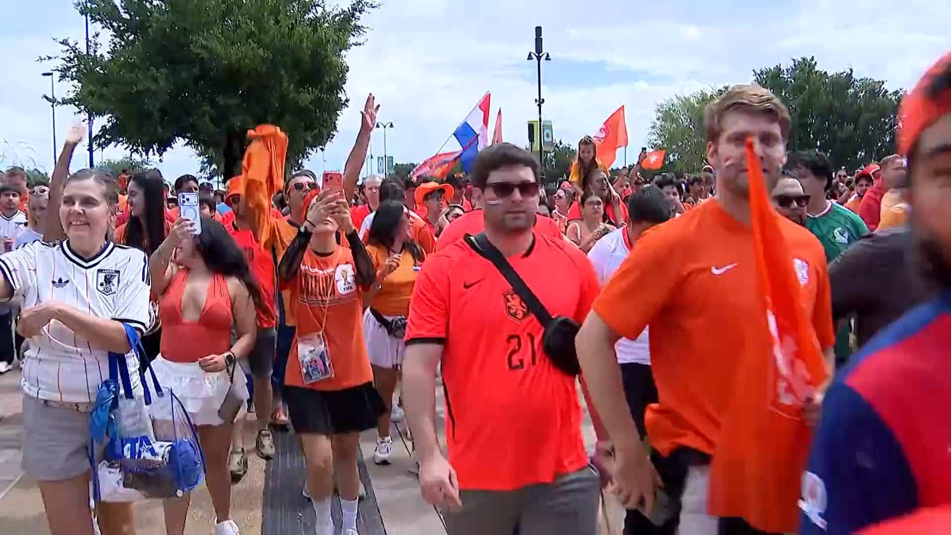 Dutch fans take over Arlington with “Orange Fanwalk” and the Dutch Orange Bus<br>The Netherlands played Japan at 'Dallas' stadium, before taking on Sweden and Tunisia in Group F play.